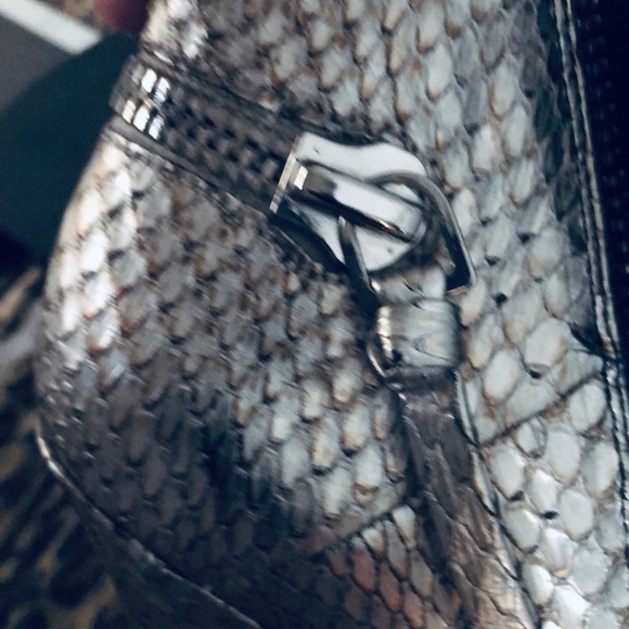 Jean-Micheal Cazaha size 9.5 Zoulu Black & Silver Metallic heeled boot - Picture 14 of 15